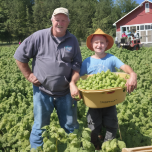 Landwirtschaftliche Helfer für die Hopfenernte im Frühling