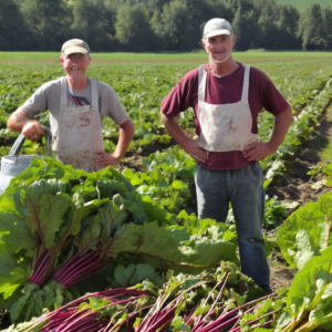 Landwirtschaftliche Helfer für die Rübenernte