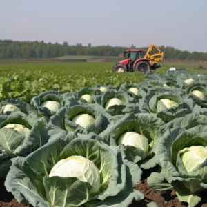 Saisonarbeiter für die Ernte von Weißkohl