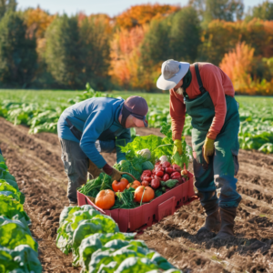 Landwirtschaftliche Helfer für die Obsternte im Sommer